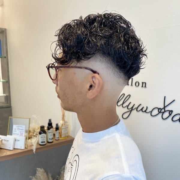 スキンフェード × パーマ