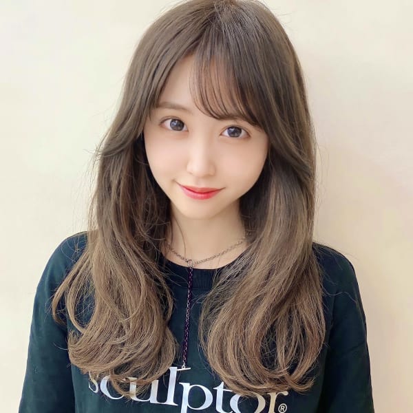 逆三角カバー/シースルー前髪/韓国風/くびれロング