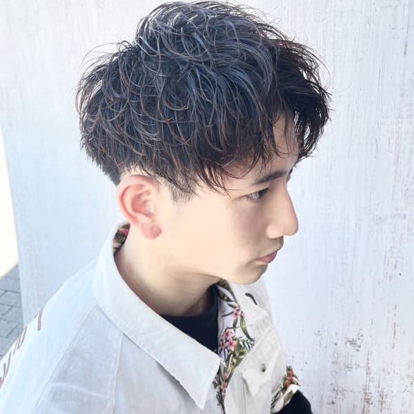 ショートアップバング×スパイラル