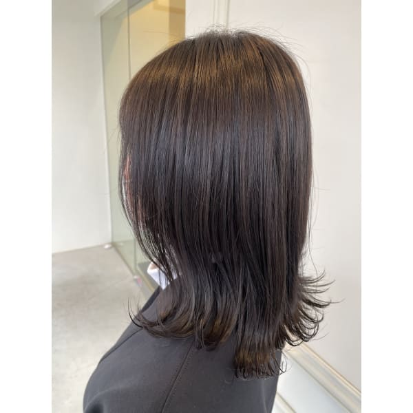ワンカラー/アッシュブラウン/ミディアム/SARA@かのん|SARA Beauty Sight 古賀店