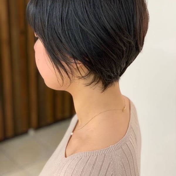 ショートカット/耳掛け/40代50代60代/ショート/白髪染