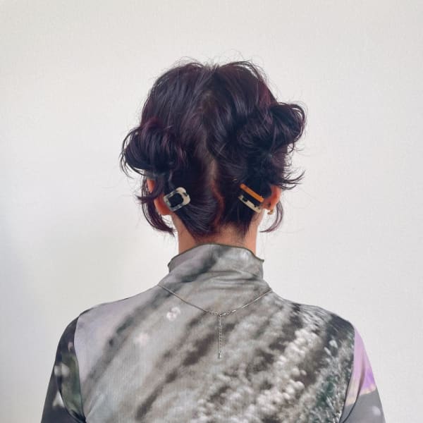 【お呼ばれヘア】ツイン団子アレンジ