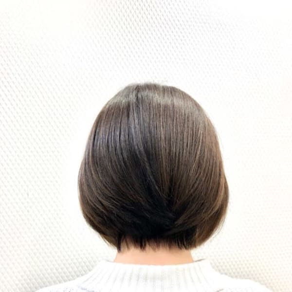 小顔/ショートボブ/ダークカラー/30代40代50代/白髪染