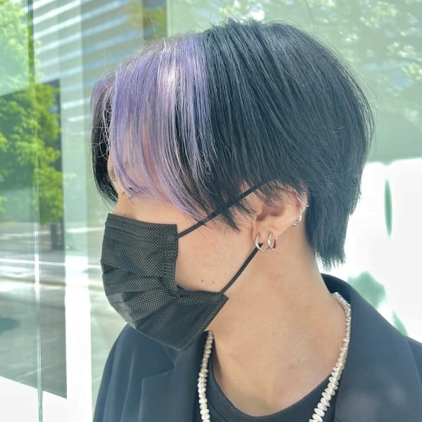 センターパート×フェイスフレーミング