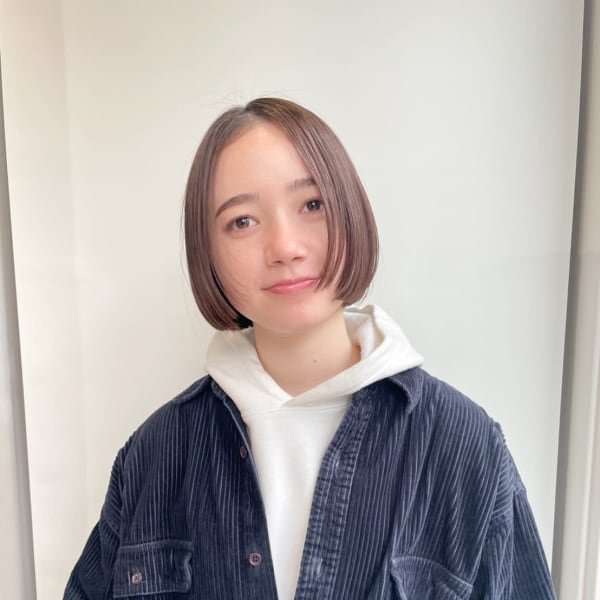 ぷつっとボブ/透明感カラー/ベージュカラー