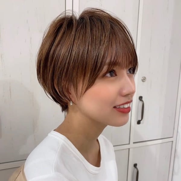 縮毛矯正ミニウルフテラコッタデジタルパーマくすみブルー|NeiRo 錦糸町 ショートカット 髪質改善