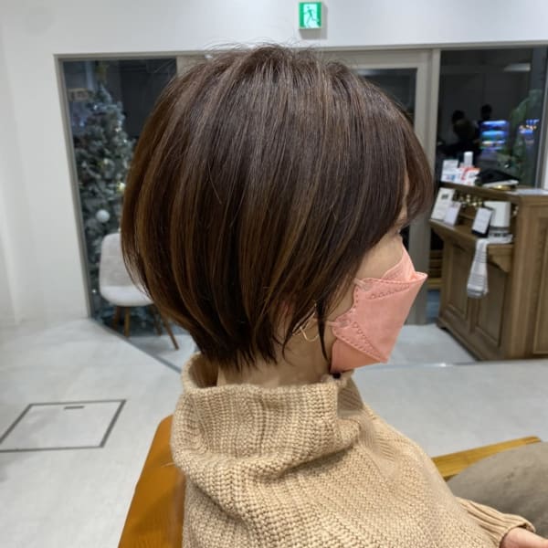 縮毛矯正ミニウルフテラコッタデジタルパーマくすみブルー