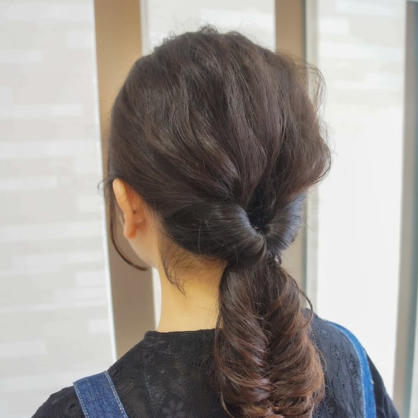 ヘアアレンジ くるりんぱ×フィッシュボーン