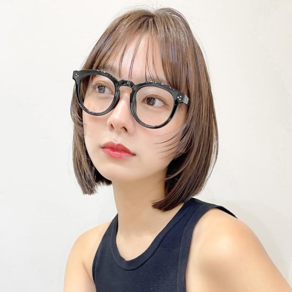 外ハネボブセクションカラーグラデーションカラーペールベージュ