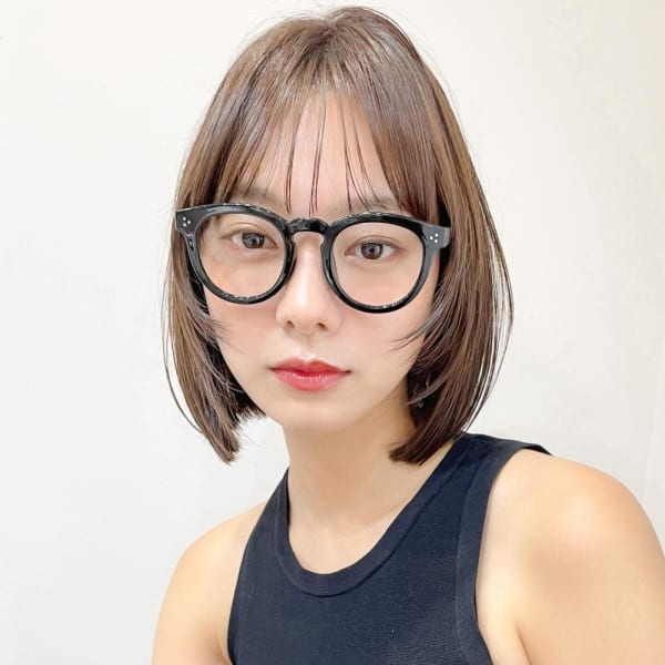 外ハネボブセクションカラーグラデーションカラーペールベージュ