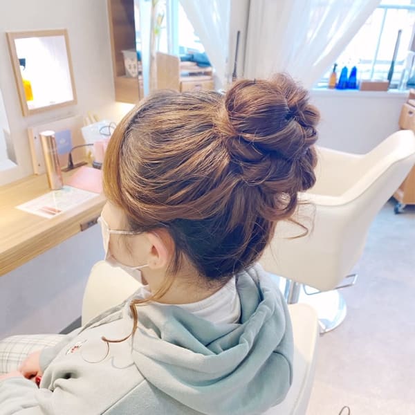お出かけお団子ヘア|ヘアセットサロンLaLa rOomo STUDIO