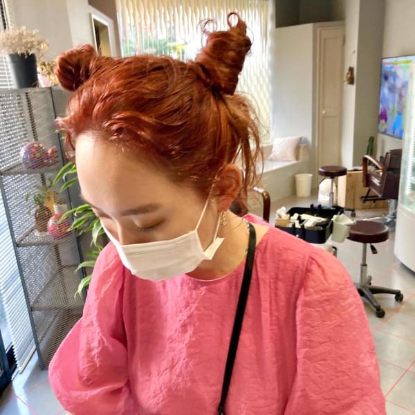 オレンジお団子アレンジ