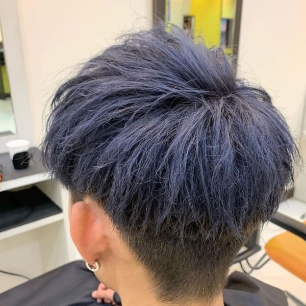 ブルーブラック×ツーブロック