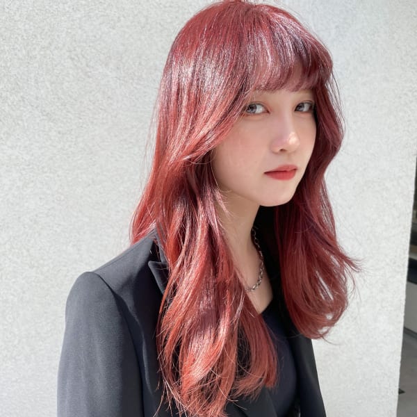 オトナ暖色系カラー×くびれ韓国ヘア