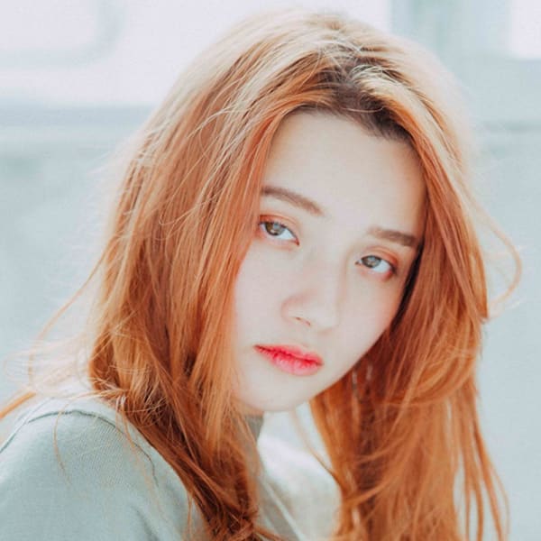 センターパート×ロング