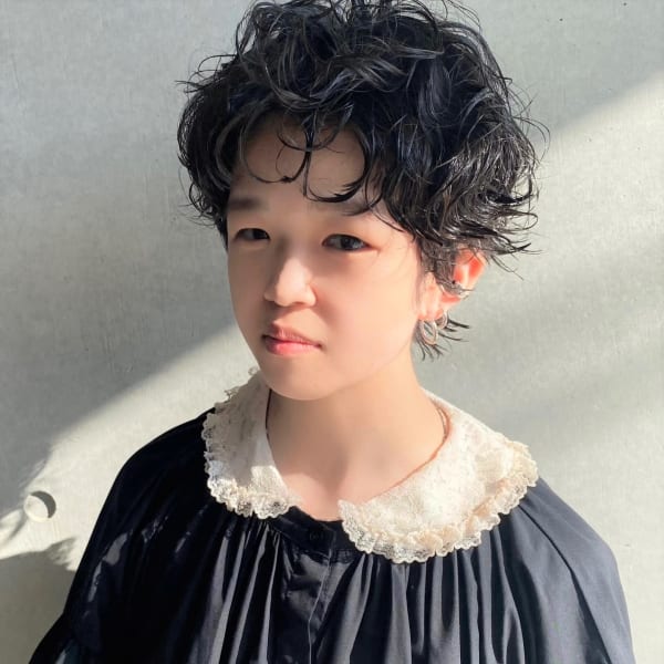 ショートヘア×エッジパーマ