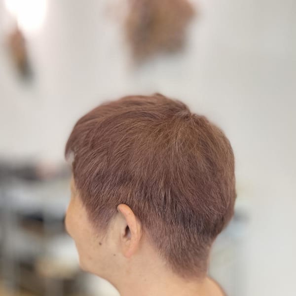 白髪を活かしたピンクベージュ【sonata 北千住】