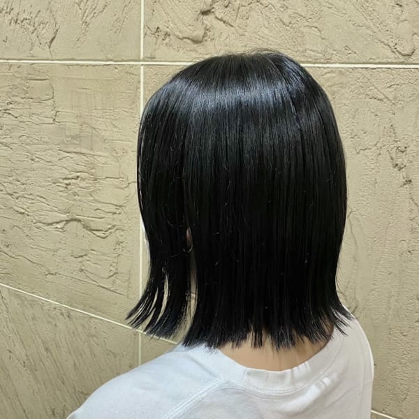切りっぱなしボブ/ぱつっとボブ/地毛風カラー/髪質改善