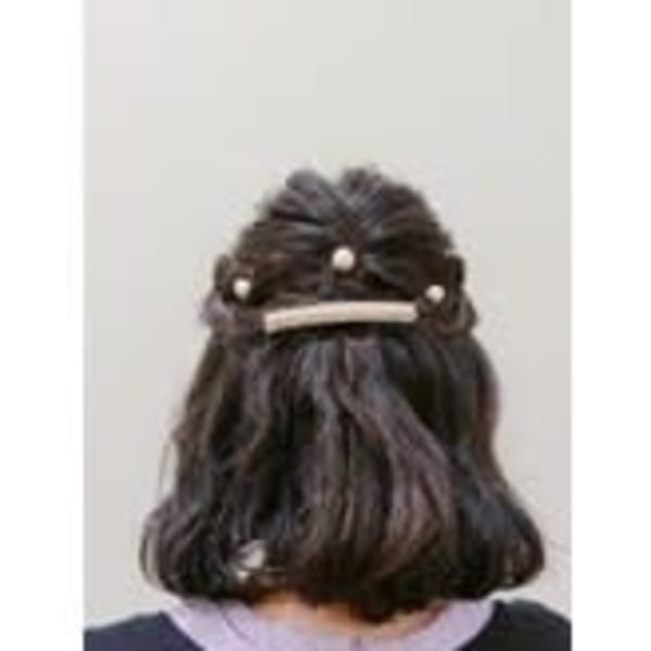 ハーフアップ×肩ボブ