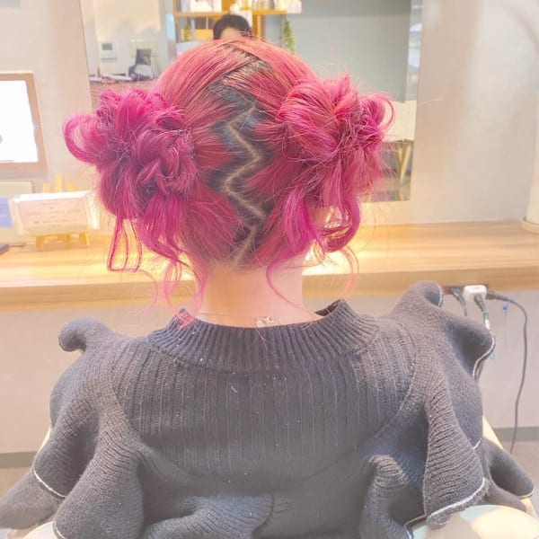 もこもこツインテ―ルお団子|ヘアセットサロンLaLa rOomo STUDIO