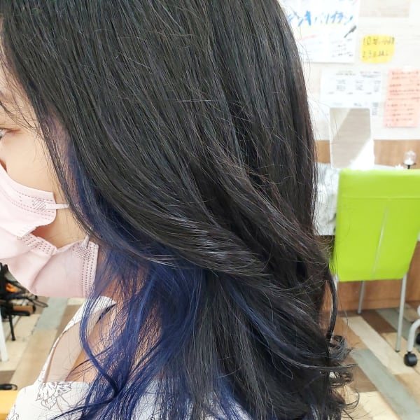 ワンブリーチ×ネイビーカラー|エイムヘアメイク 舟入店