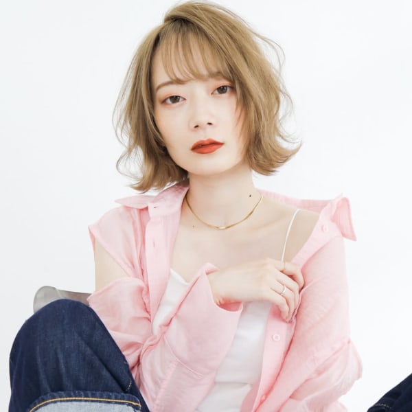 【tetote江坂】外ハネボブ×ハイトーンブラウングレージュ