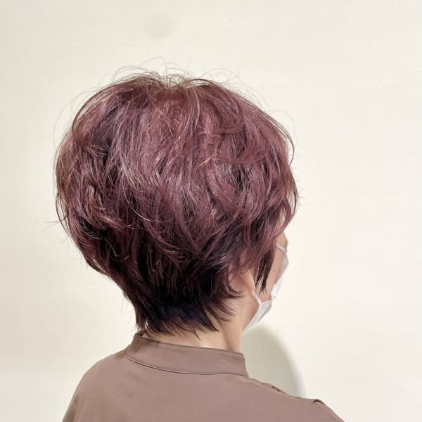【脱白髪染め】バイオレットシルバー+大人ショート