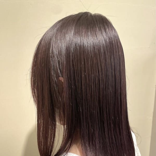 ピンクシルバー＋ナチュラルストレート