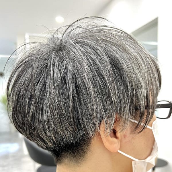 【RATIO 国分寺 渡邊陽平】グレイヘア刈り上げアシメ！2