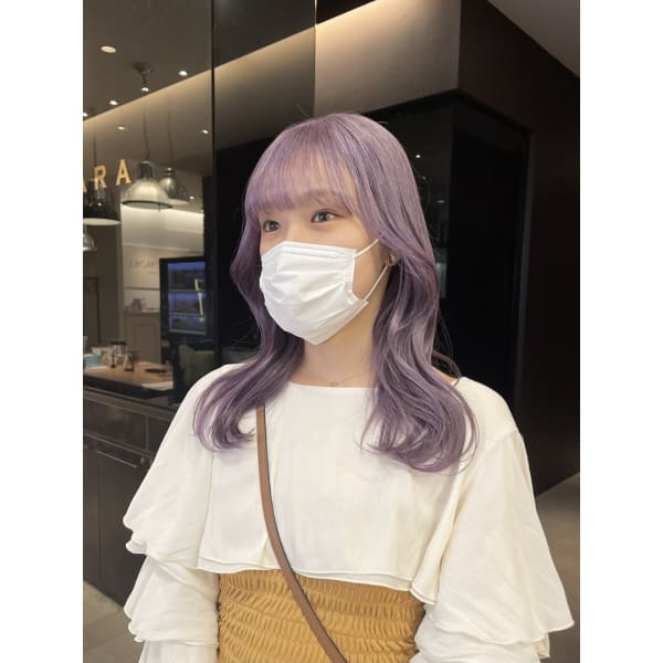 ペールラベンダー/色落ち綺麗/セミロング/SARA@ユーヘイ