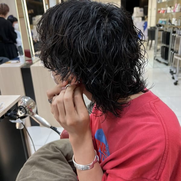ウルフ×波巻きミックスパーマ