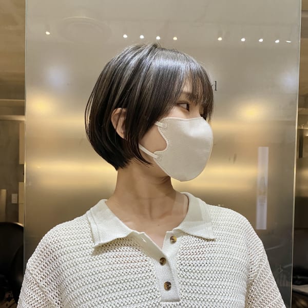 大人美人ショートボブ カット 髪質改善 前髪 ショートヘア