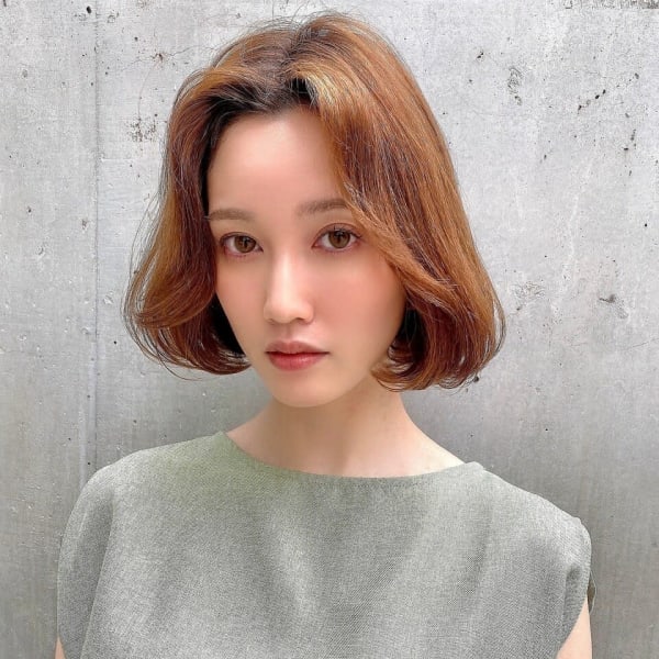 韓国ボブ フレンチボブ 大人ボブパーマ 抜け感ヘア 