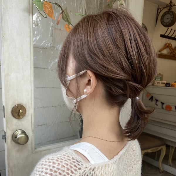 お呼ばれ大人可愛いヘアアレンジローポニー30代梅ヶ丘美容室