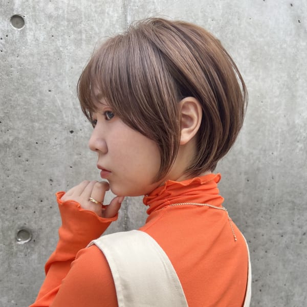 ショート 髪質改善 イルミナ 白髪染め 白髪ぼかし 前髪