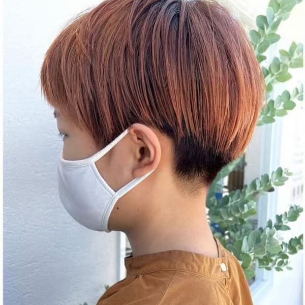 大人可愛い前下がりショートボブ丸みショート◎