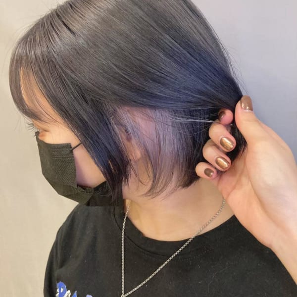 20代30代40代大人インナーカラー切りっぱなし大人ボブ