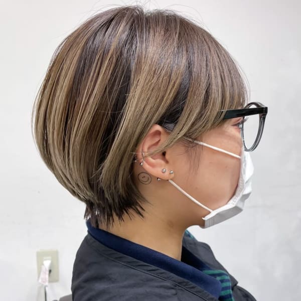 【Ai wilL/南岡 瑛二】ショートボブ　ハイライト