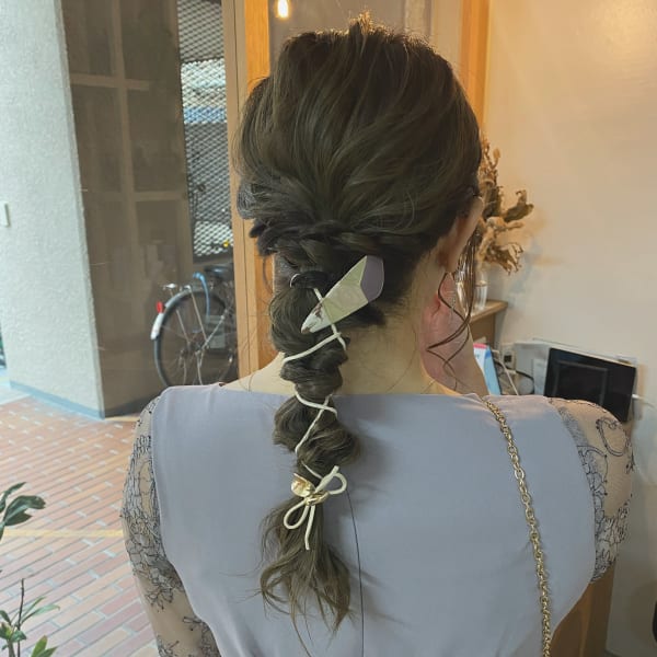 編み下ろし結婚式ヘアセット