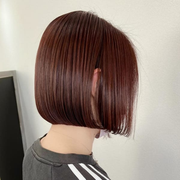 レッドブラウン☆ミニボブ☆イルミナカラー