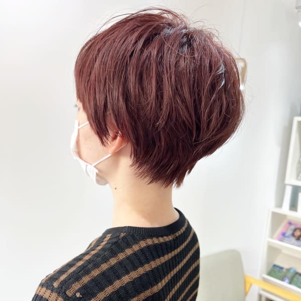 美骨格ショートピンクブラウン