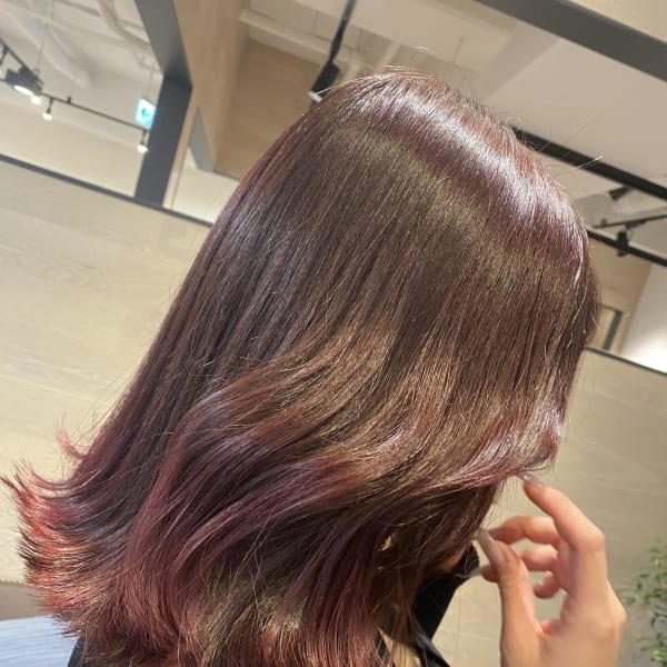 韓国風外ハネヘアピンクカラー
