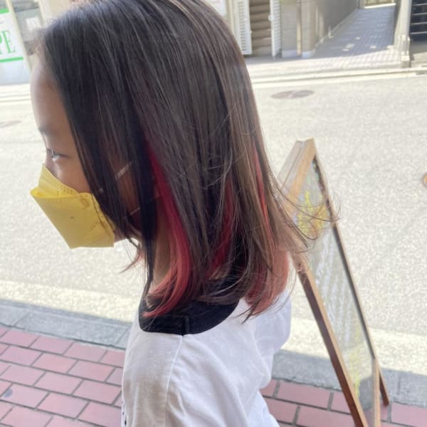 【Luccica】インナーカラー × チェリーレッド