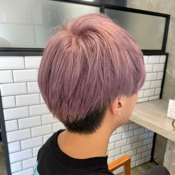 マッシュ×ハイトーンピンク