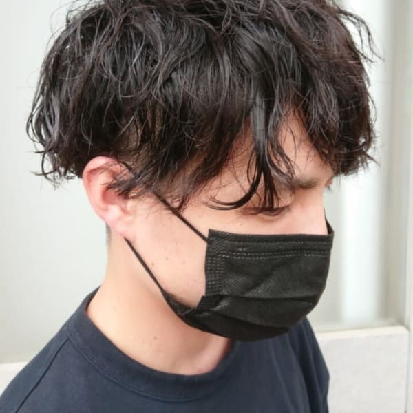 束感スパイラルパーマ×ツーブロックマッシュパーマ