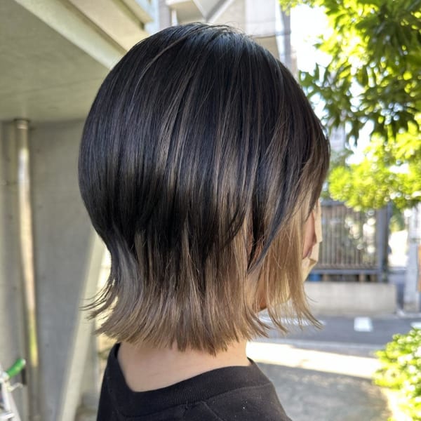 ウルフボブ_インナーカラーミルクティーベージュ11880円