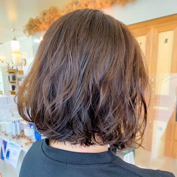 ボブ×コテ巻き風デジタルパーマ♪