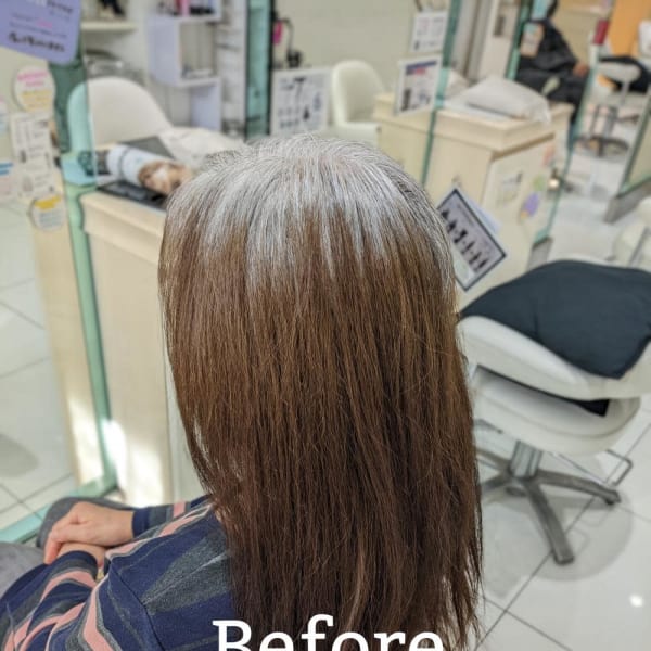 白髪ぼかしカラーBeforeAfter【AVENIR我孫子】