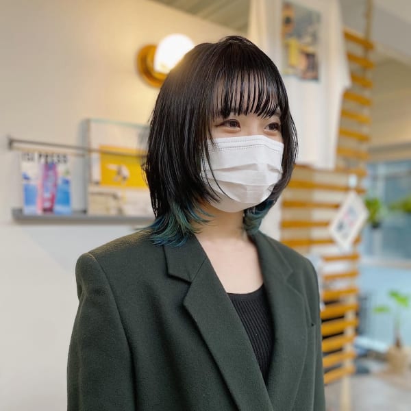 ウルフボブ×インナーカラー