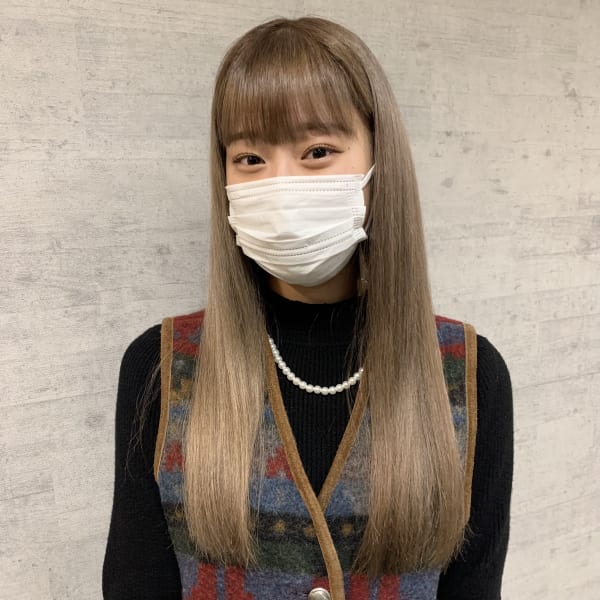 明るめグレージュxロング